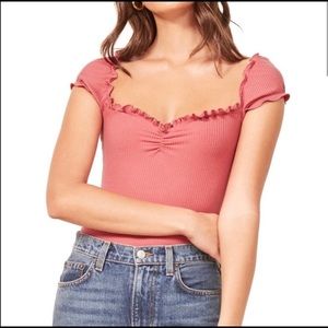 Reformation Jeans Pink Bodysuit